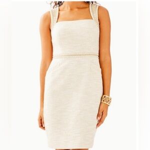 Lilly Pulitzer special occasion dress with white and gold threads size 4